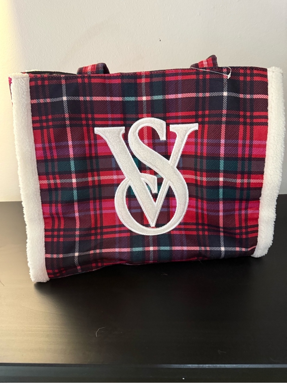 Victoria’s Secret Holiday Plaid Sherpa - Inspired Tote Bag Red Green